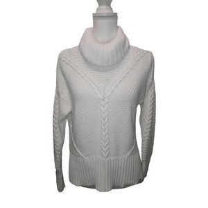Rachel Ashwell turtle neck cable knit cream sweater